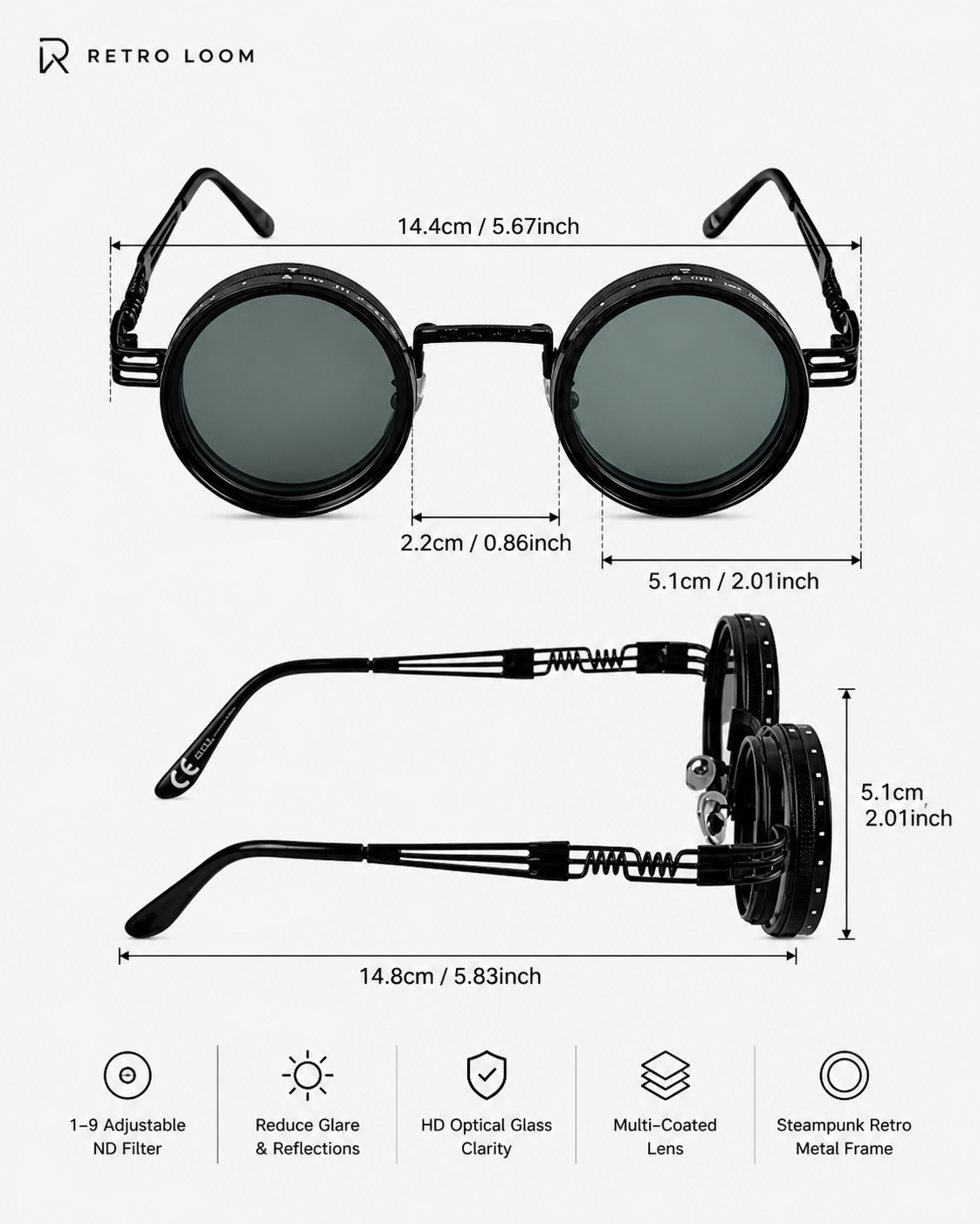 Retro Loom Adjustable Sunglasses | Tiny adjustable sun glasses