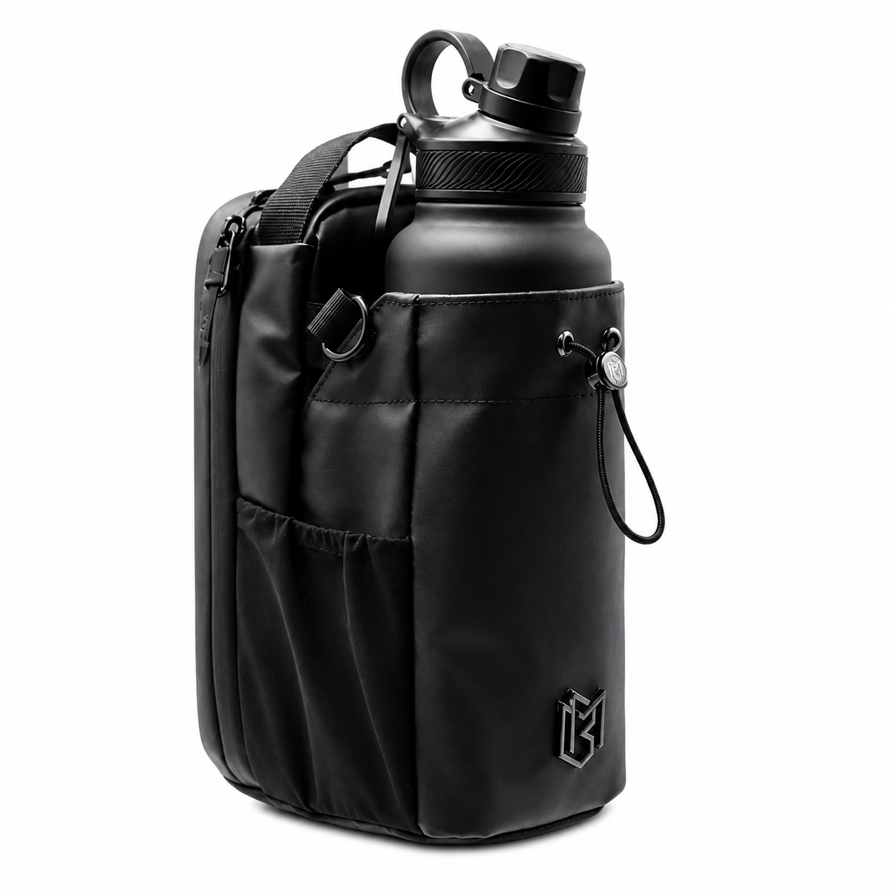 Premium - Magnetic Gym Bottle Holder Bag with Storage Pockets and Zippered Compartments