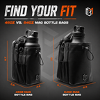 Premium - Magnetic Gym Bottle Holder Bag with Storage Pockets and Zippered Compartments