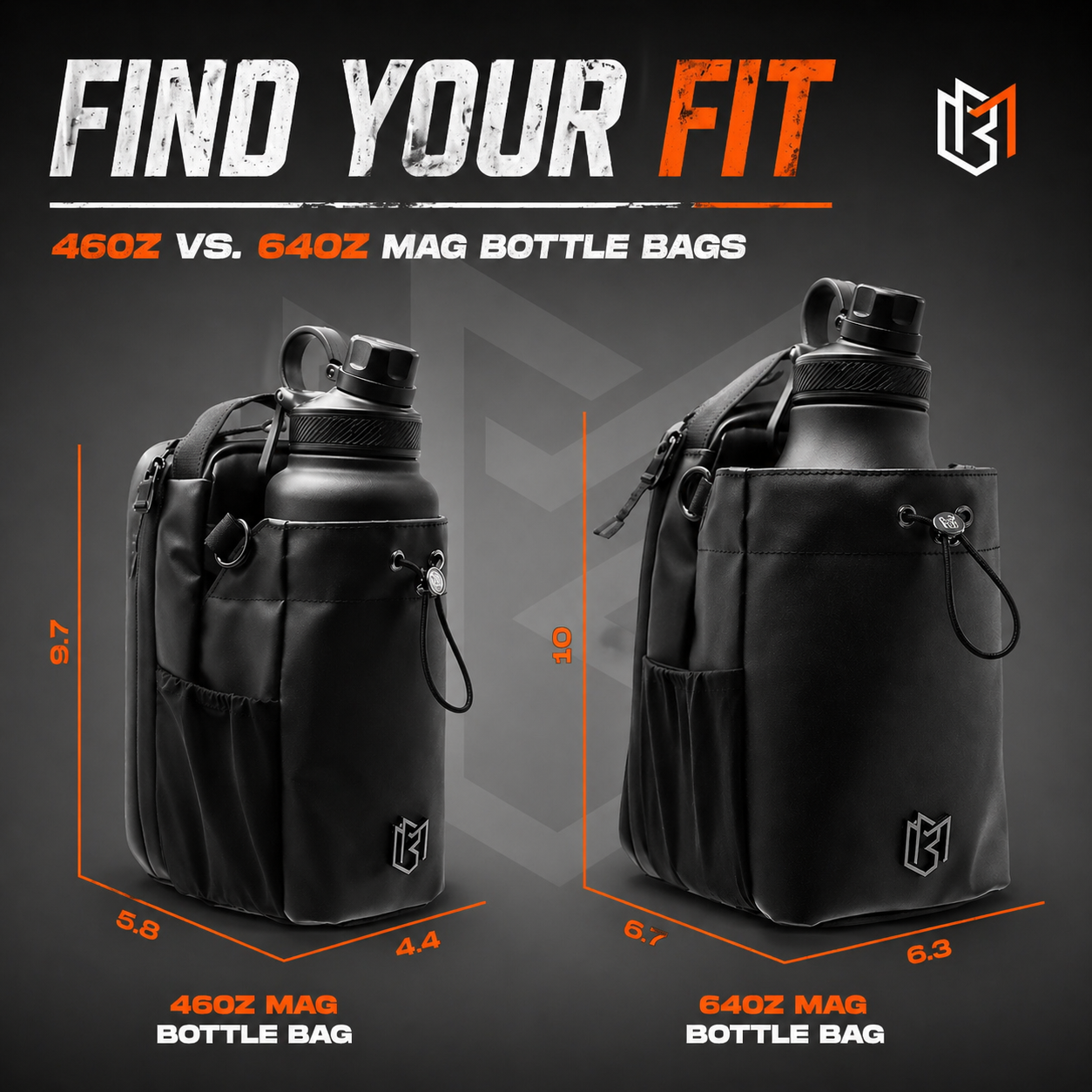 Premium - Magnetic Gym Bottle Holder Bag with Storage Pockets and Zippered Compartments